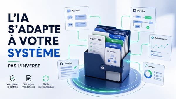 Classeur numérique centralisant procédures, règles métier, modèles, données et outils IA interchangeables